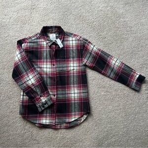 Gap Teen Flannel Shirt Girl Sz 10 Plaid Button Up Long Sleeve New